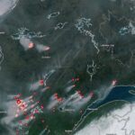 Images satellite des feux de forêt au Québec